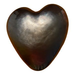 Vintage Robert Eickholt 1991 Signed Heart-Shaped Iridescent Art Glass